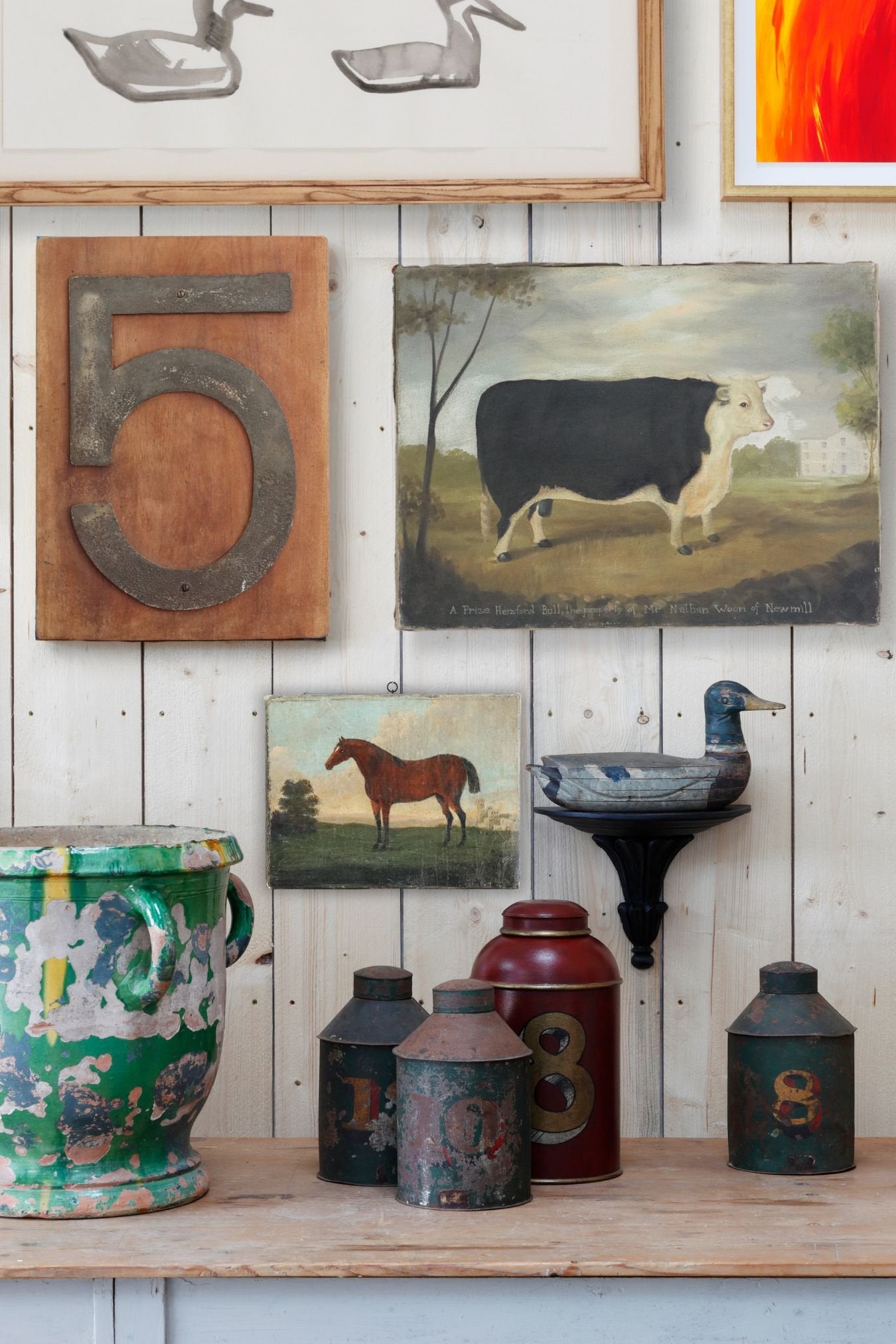 "Prize Bull" Antique Oil Painting