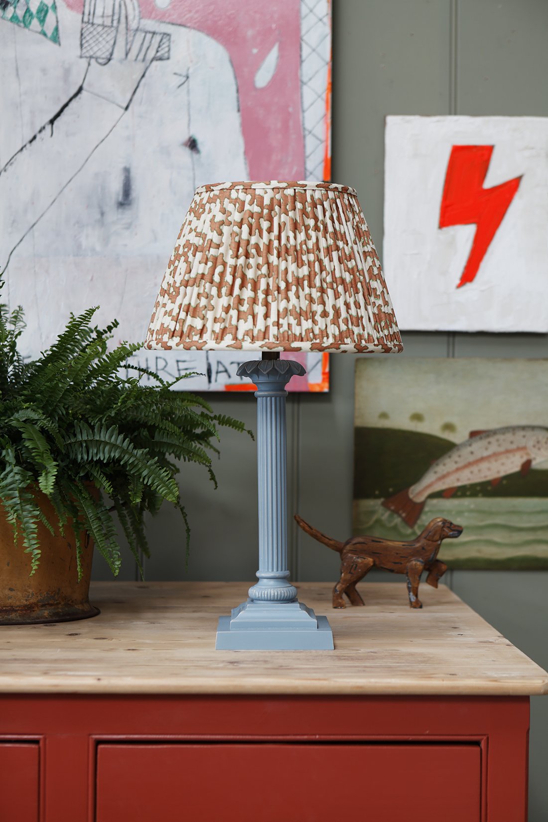 The Palm Column Lamp - Blue