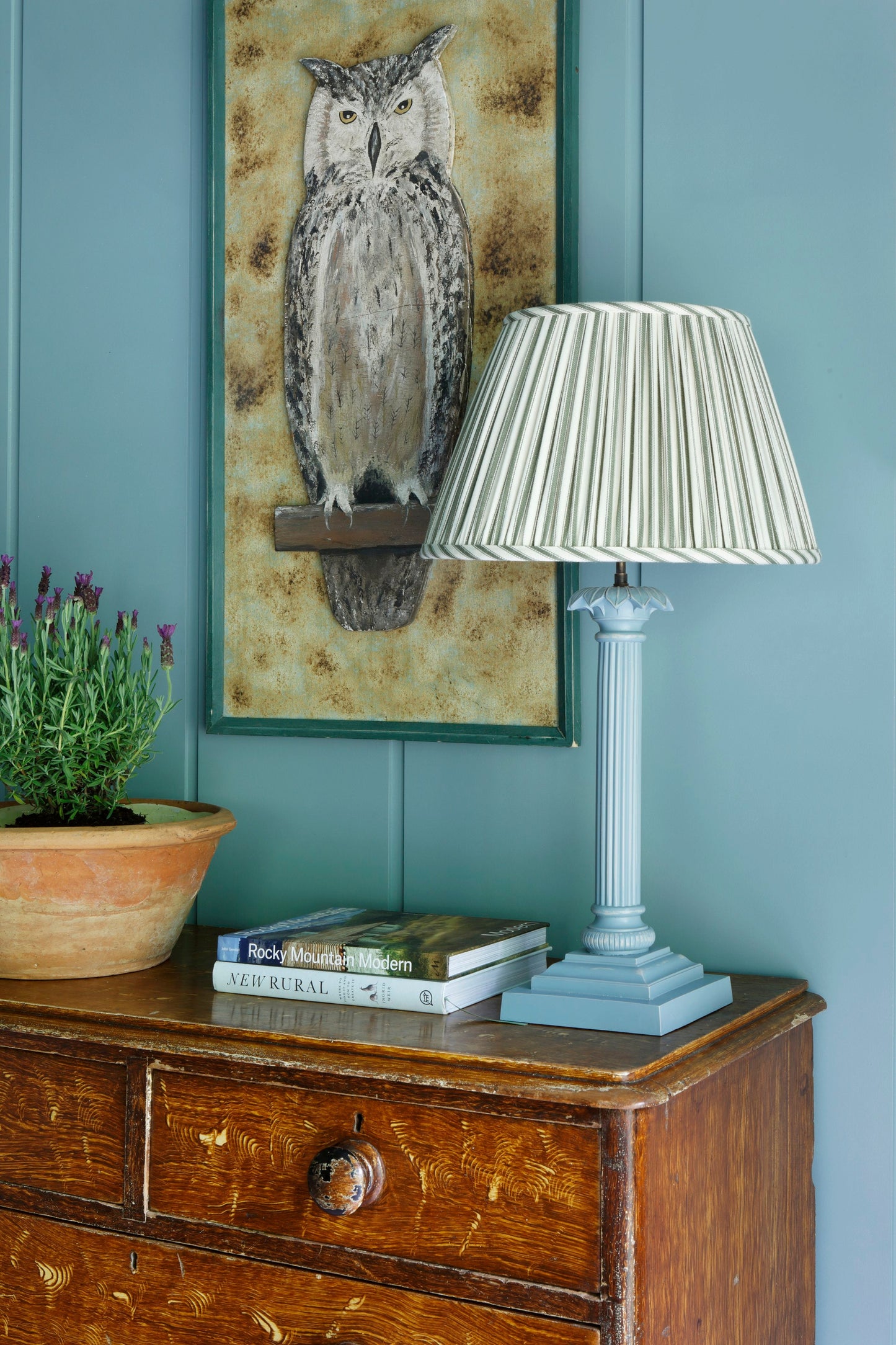 The Palm Column Lamp - Blue