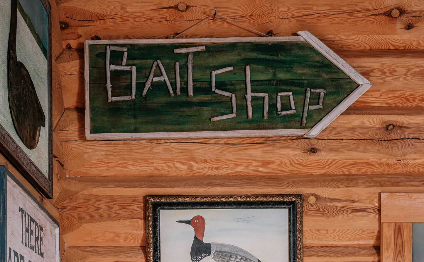 "Bait Shop" Wooden Sign