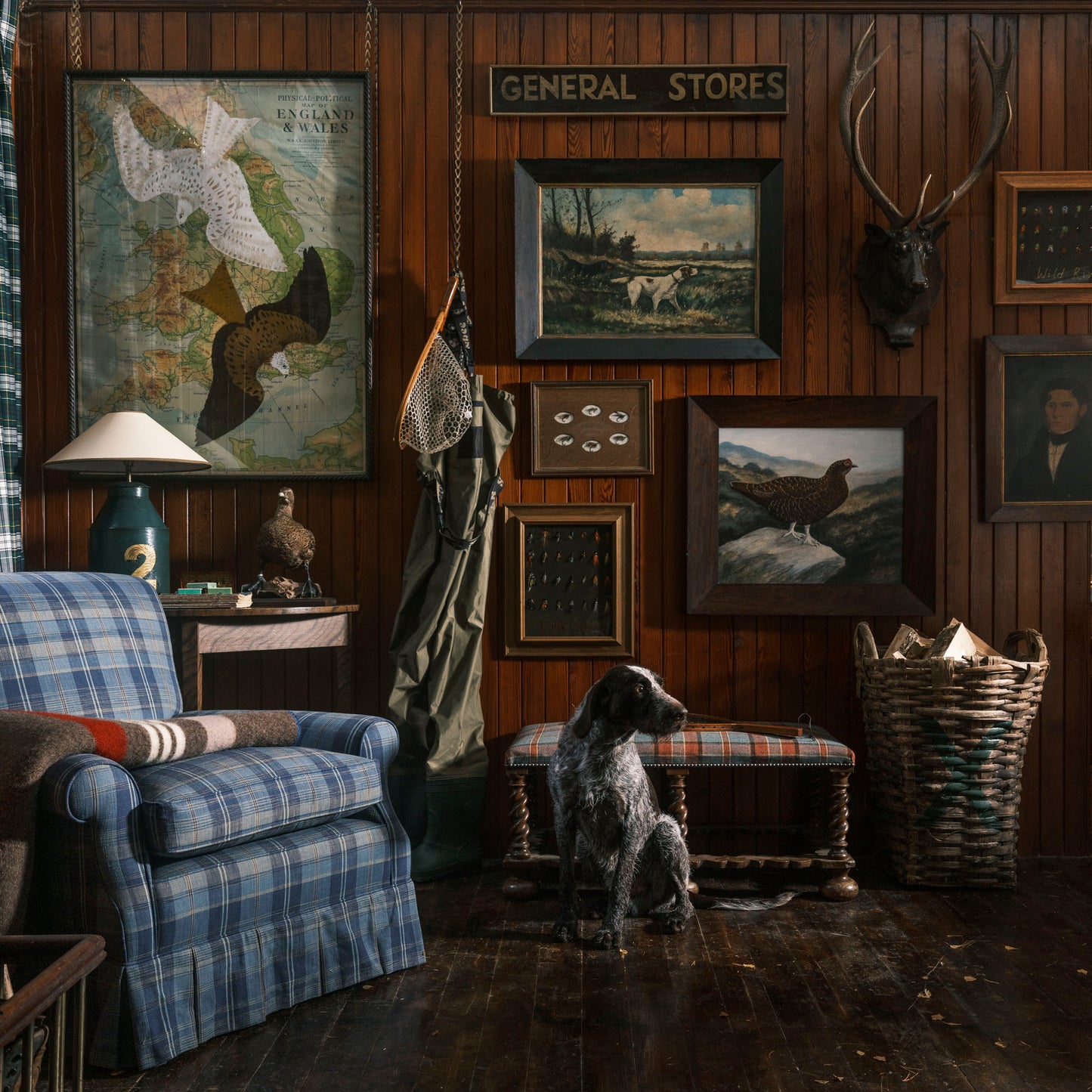 Antique Oil Painting of Hunting Dogs