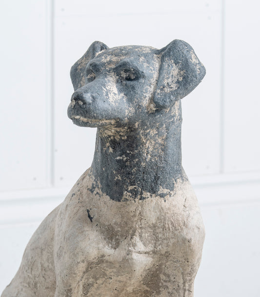"Good Boy" Plaster Dog Sculpture