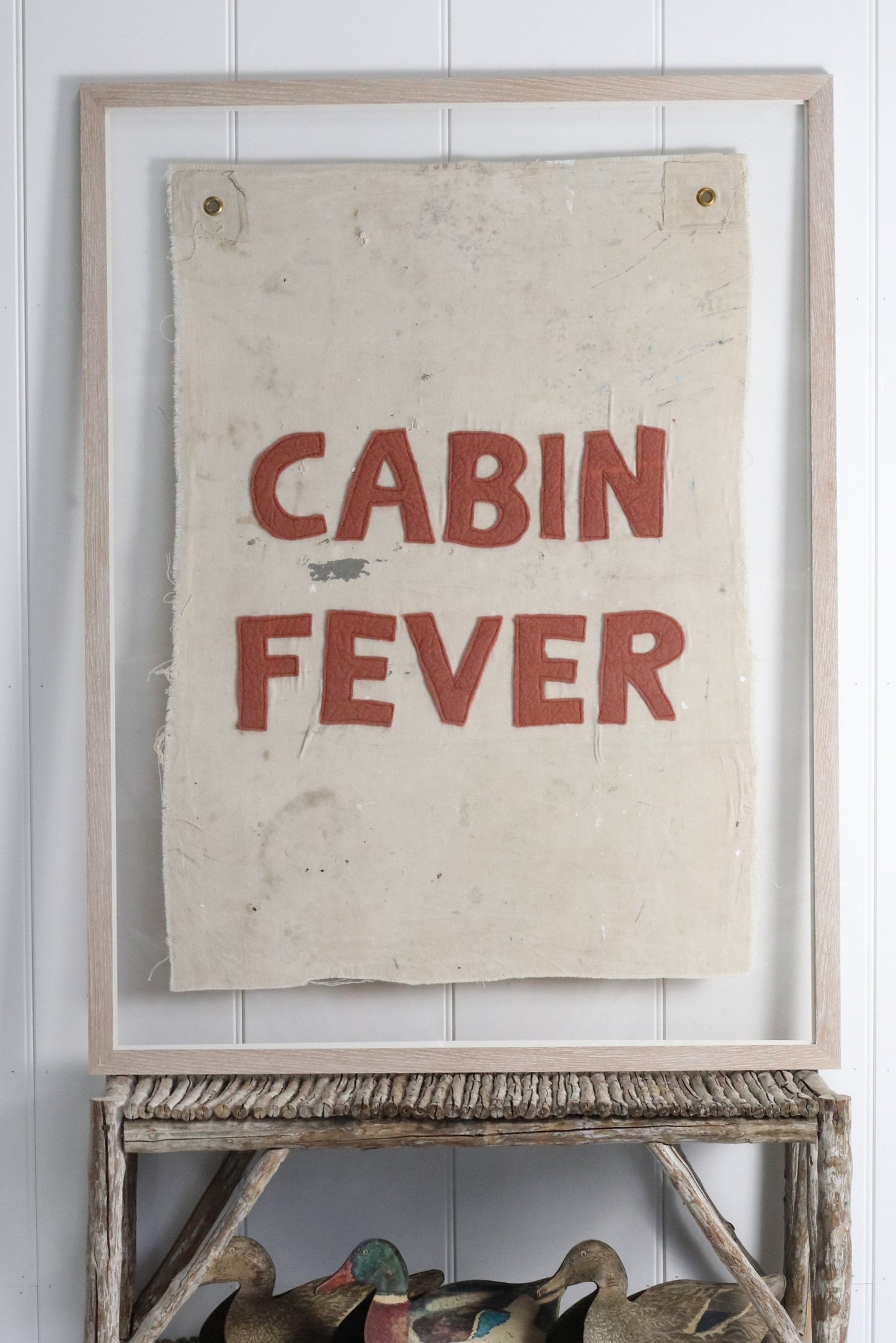 "Cabin Fever" Framed Flag Red