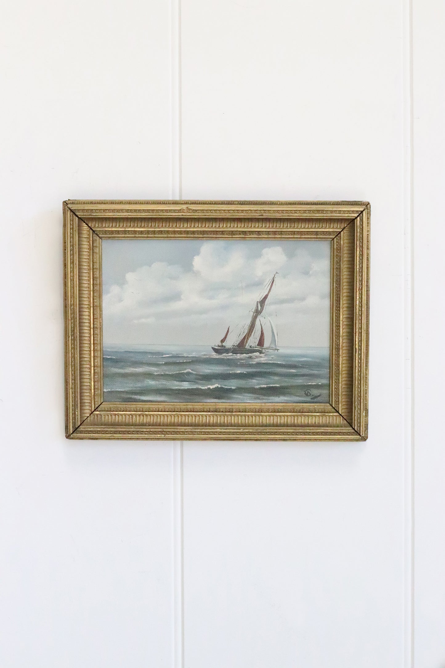 Sailing Boat in Gilt Frame