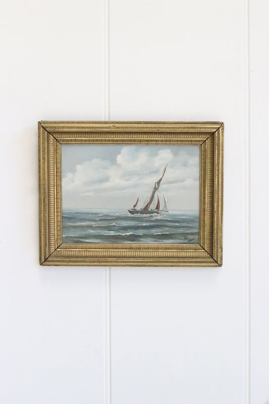 Sailing Boat in Gilt Frame