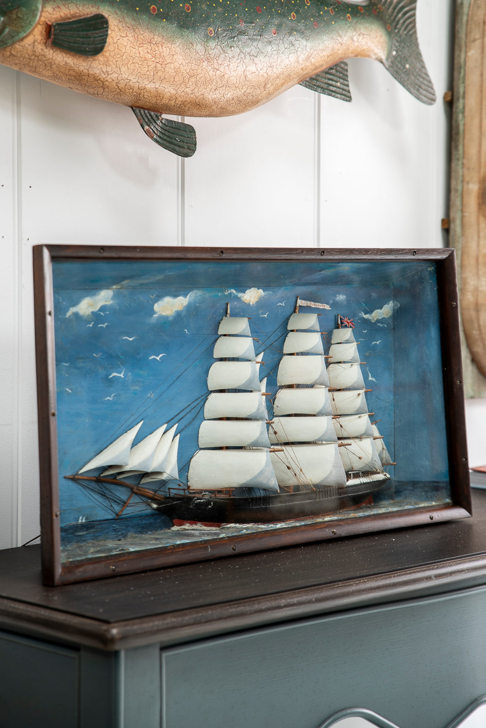 19th Century Sailor-Made Ship Diorama
