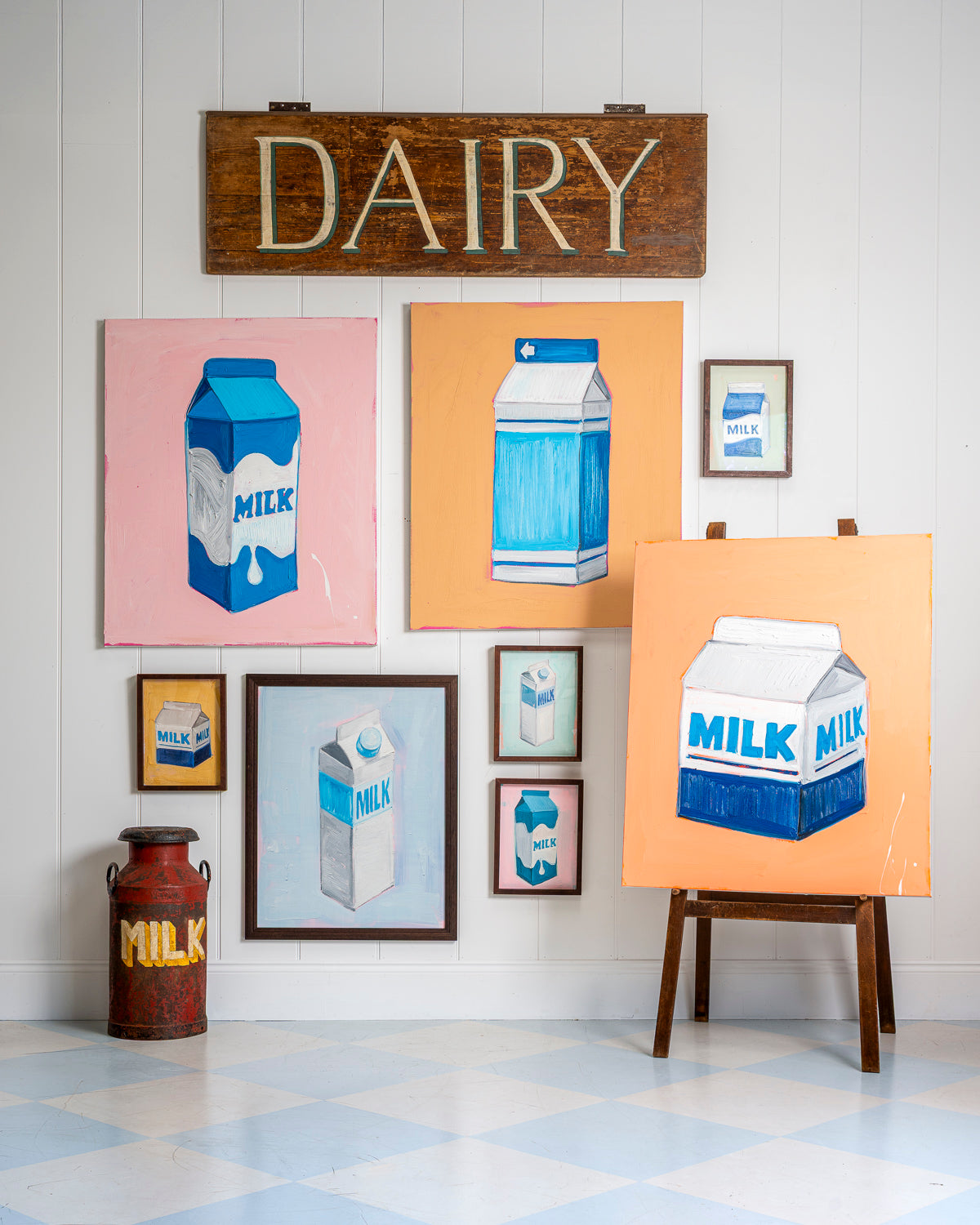 "Milk" Green Framed Painting