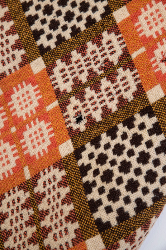 Vintage Orange Welsh Blanket