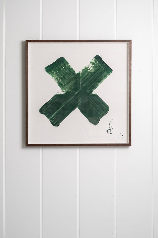 "X Marks the Spot Green" Framed Print