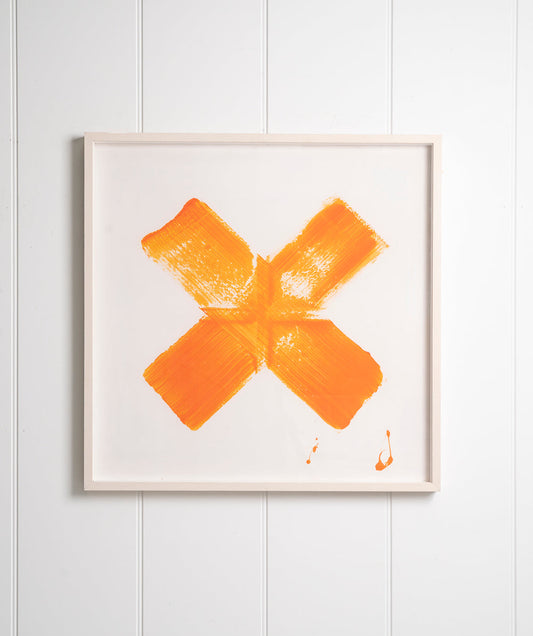 "X Marks the Spot Orange" Framed Print