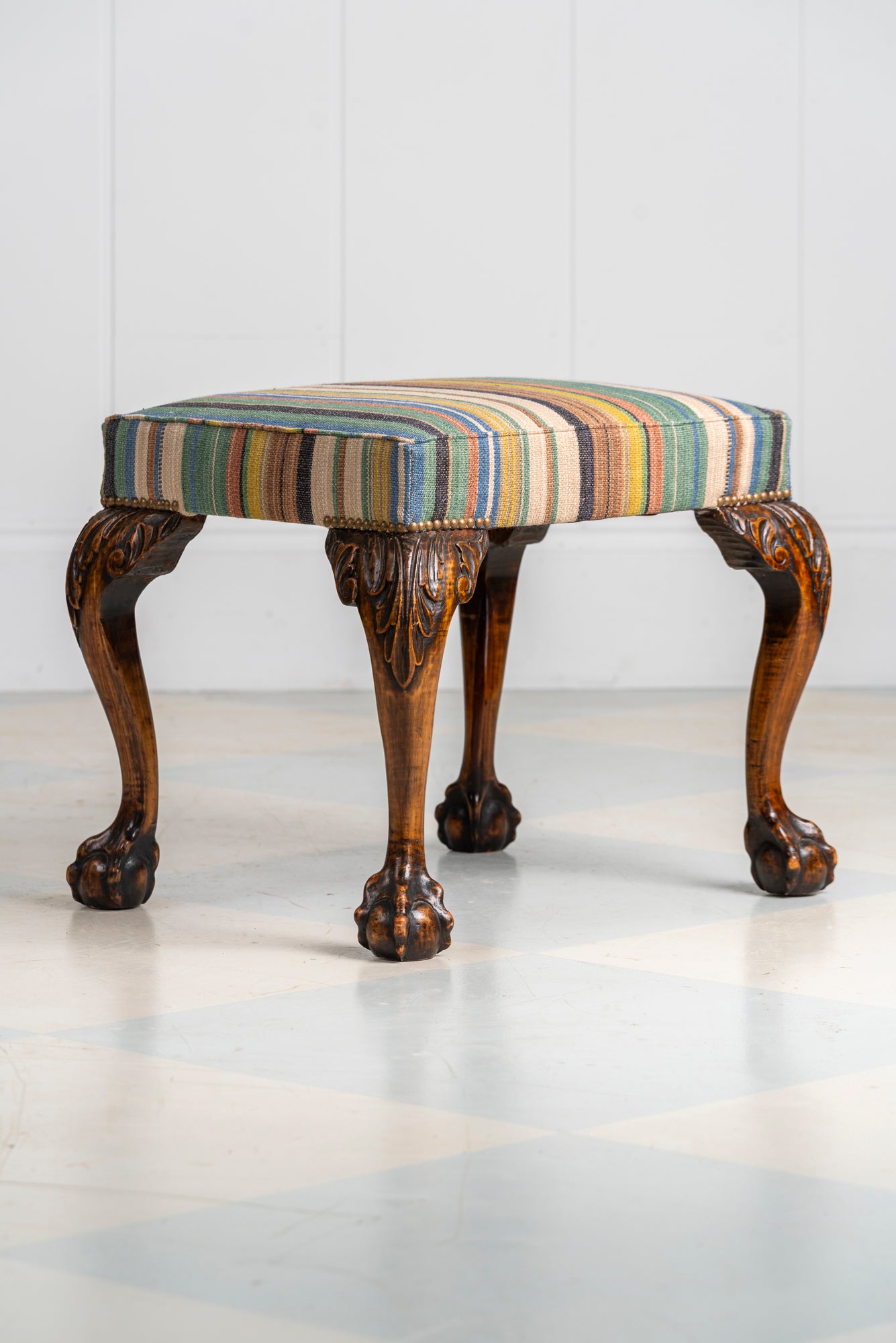 Antique Ball and Claw Feet Stool