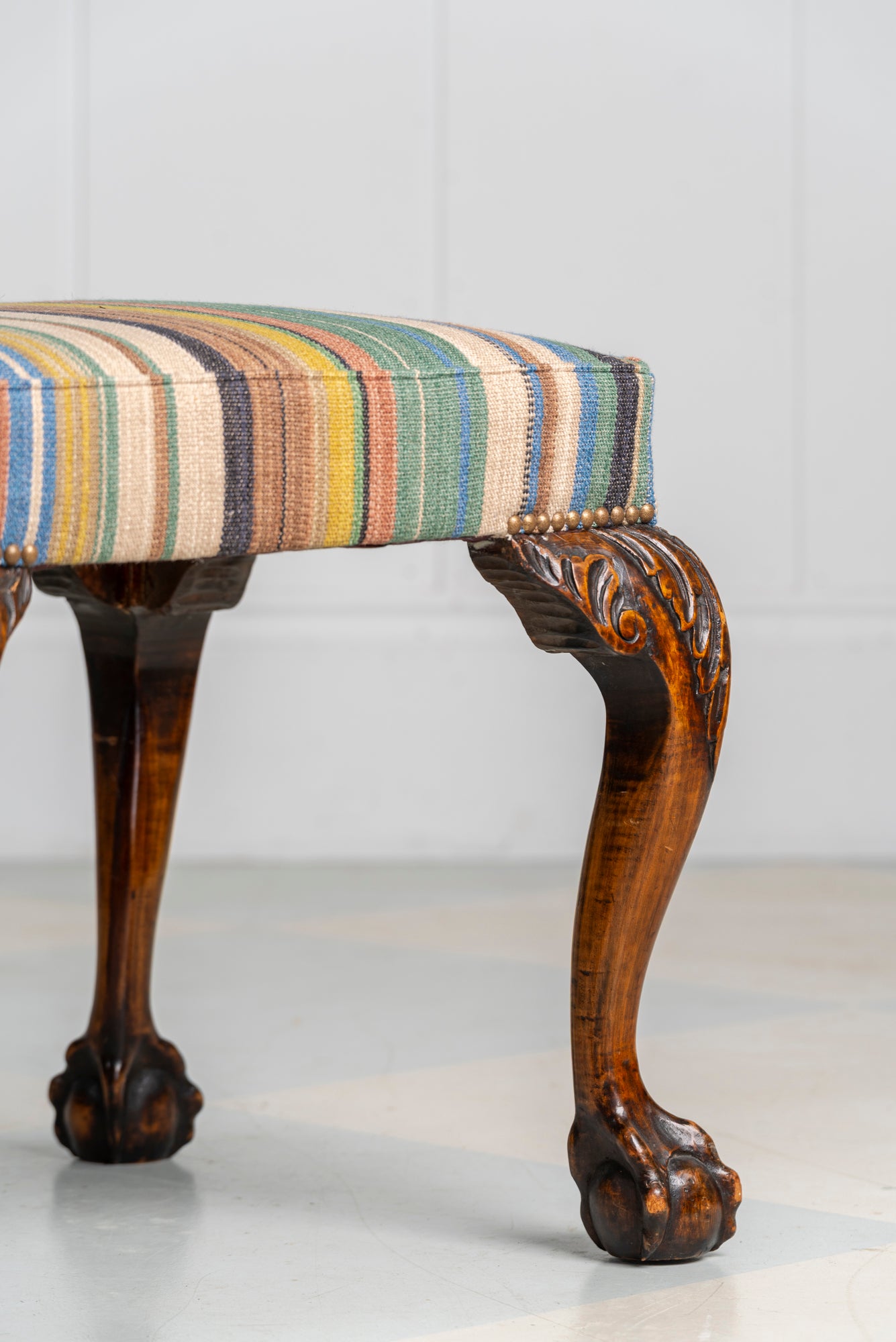 Antique Ball and Claw Feet Stool