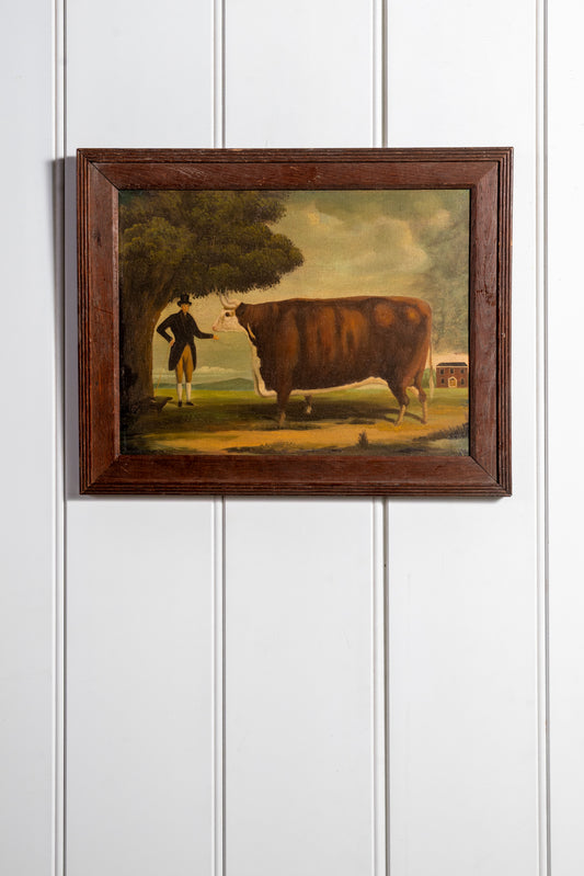 "Prize Hereford Bull" Oil Painting