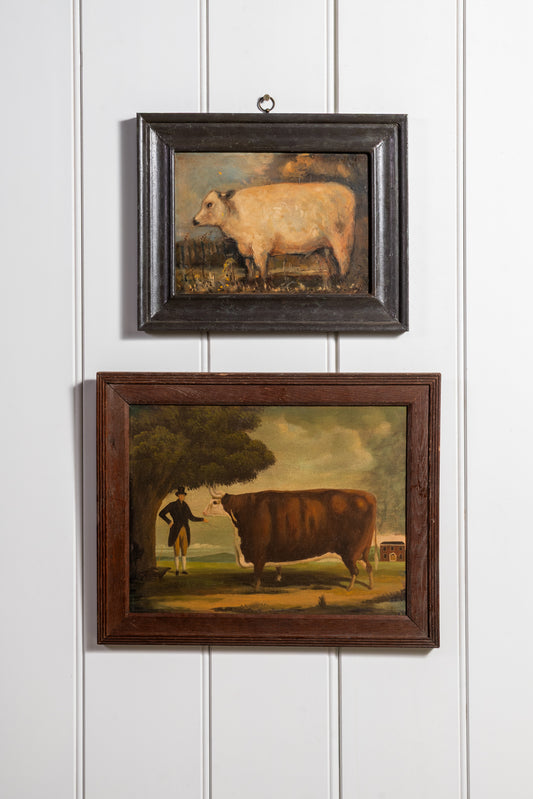 "The White Bull" Naive Painting