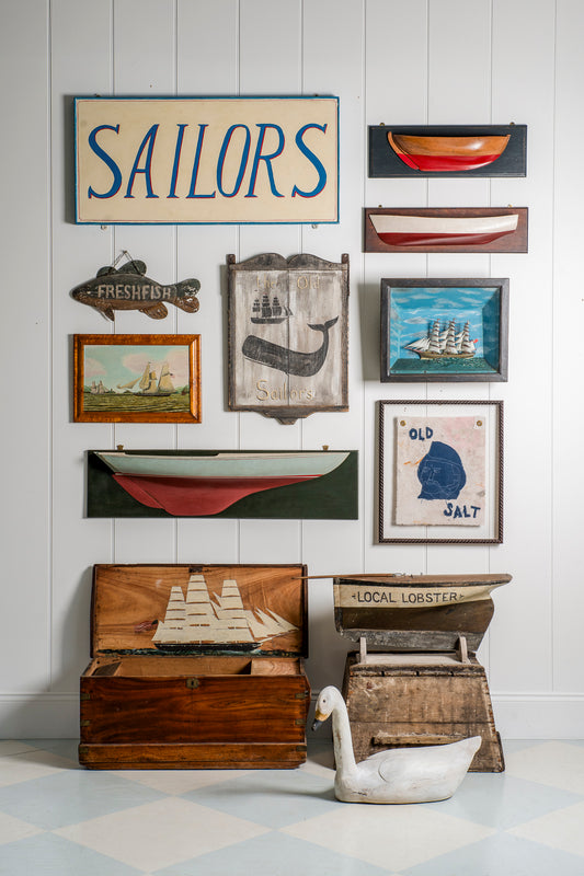 Naive American Schooner Painting