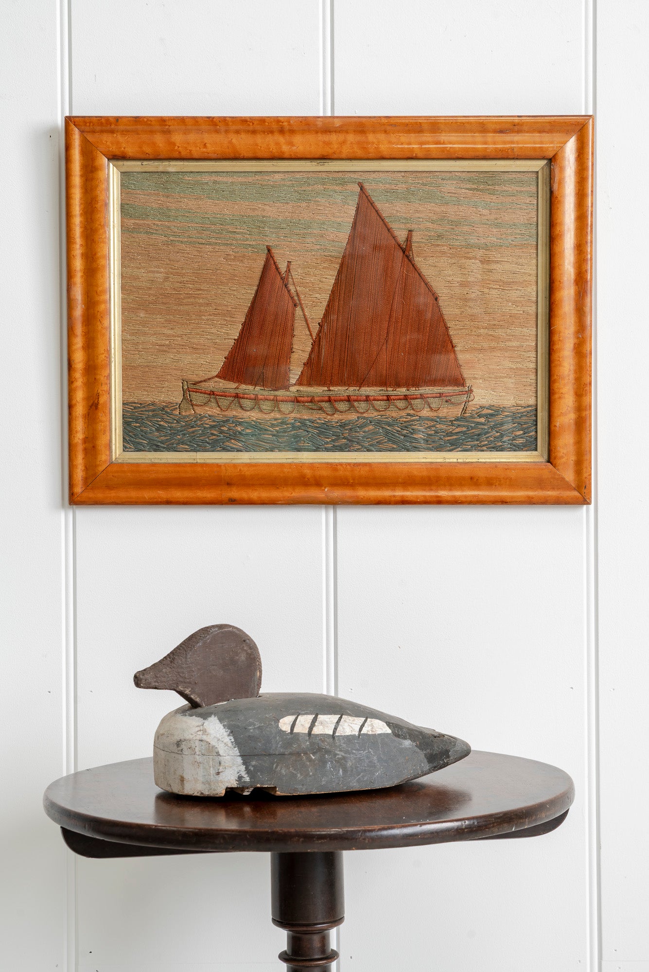19th Century Woolwork Ship