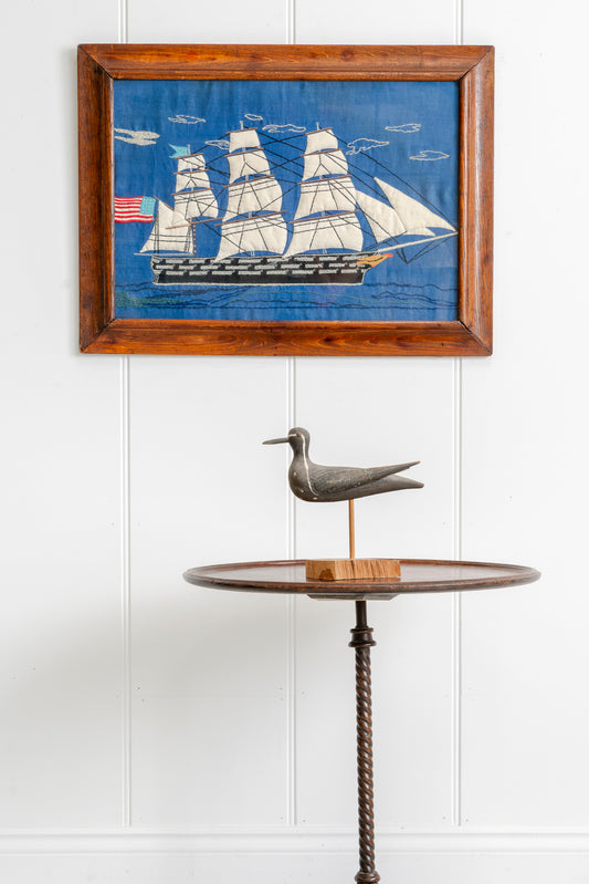 Folk Art Wool Work Ship
