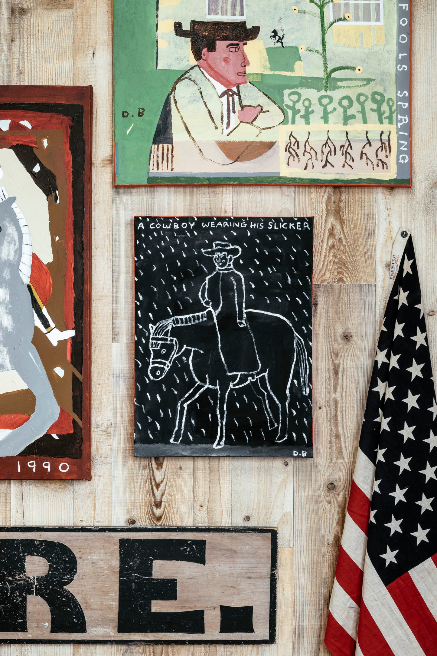 "A Cowboy Wearing His Slicker"