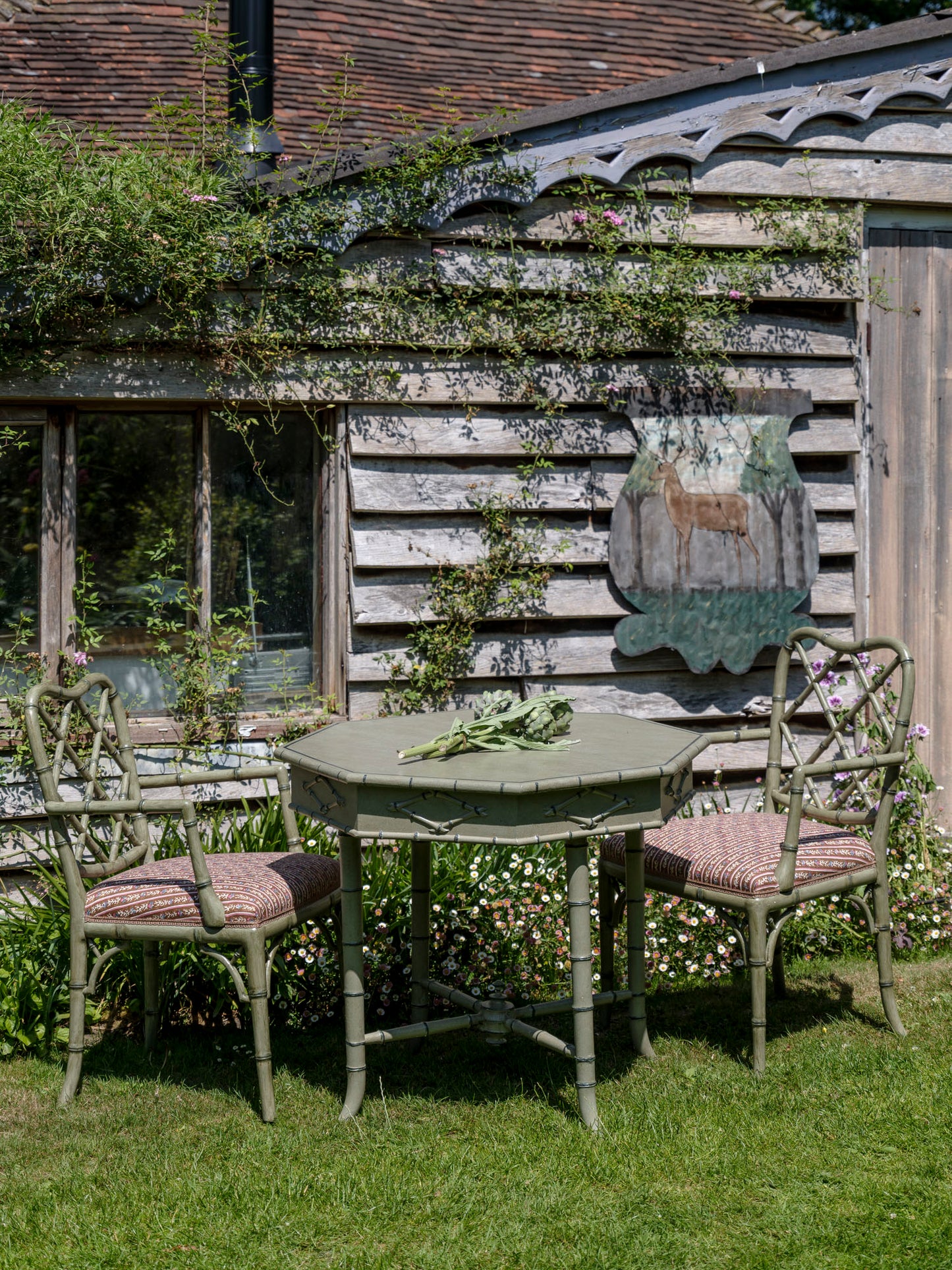 Decorative Bamboo Octagonal Table