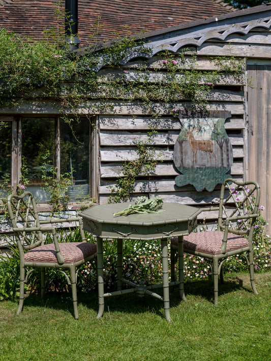 A Pair of Faux Bamboo Carver Chairs