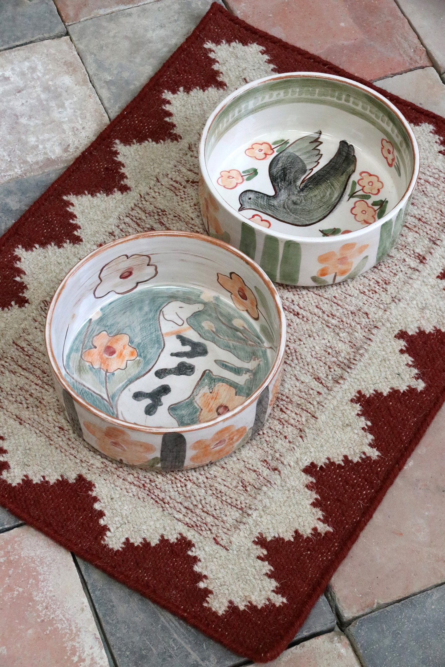 Ceramic Folly Dog Bowls