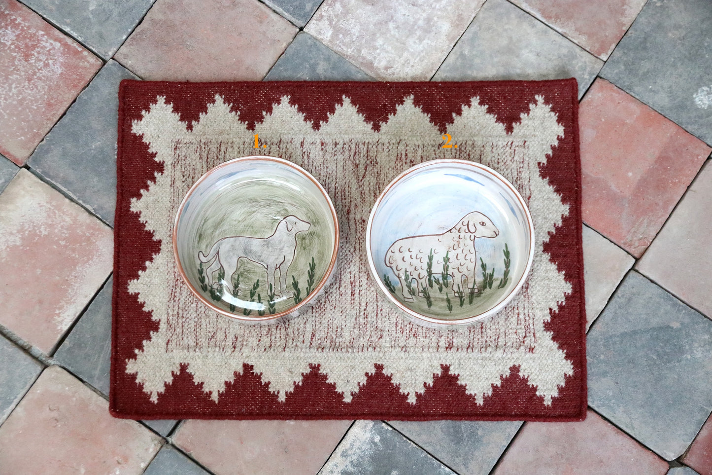 Ceramic Folly Dog Bowls