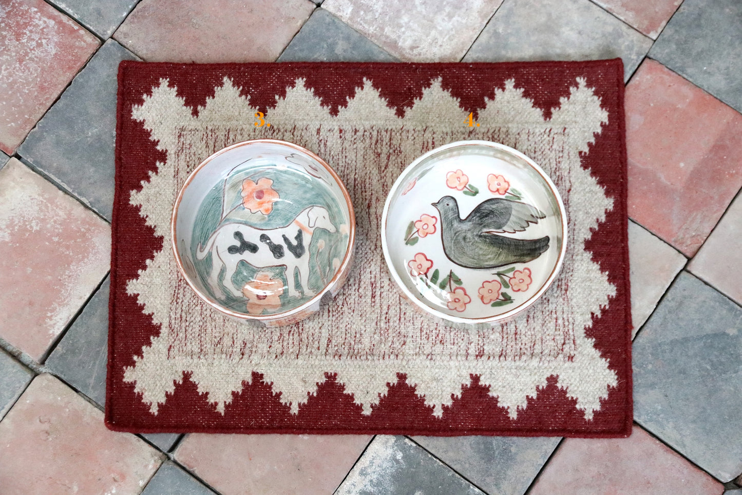 Ceramic Folly Dog Bowls