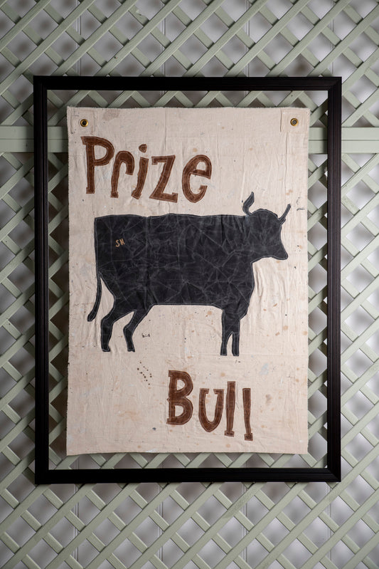 "Prize Bull" Framed Flag
