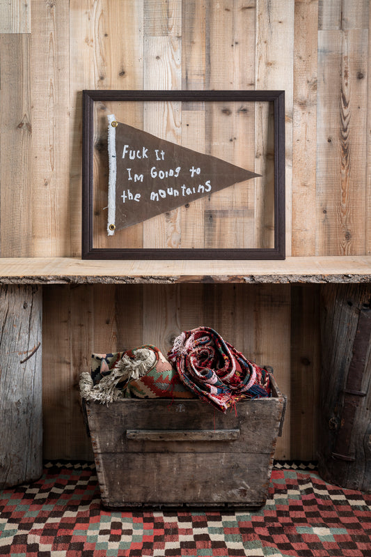 "Fuck It Im Going to the Mountains" Framed Flag