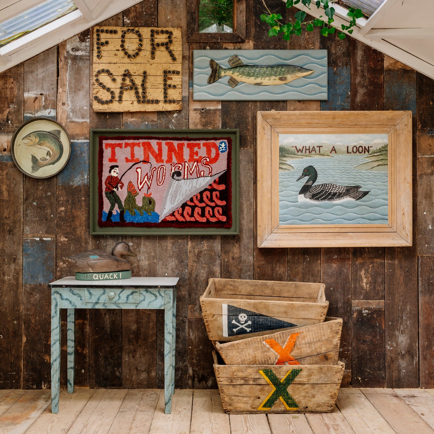 Folky Blue Scumbled Table