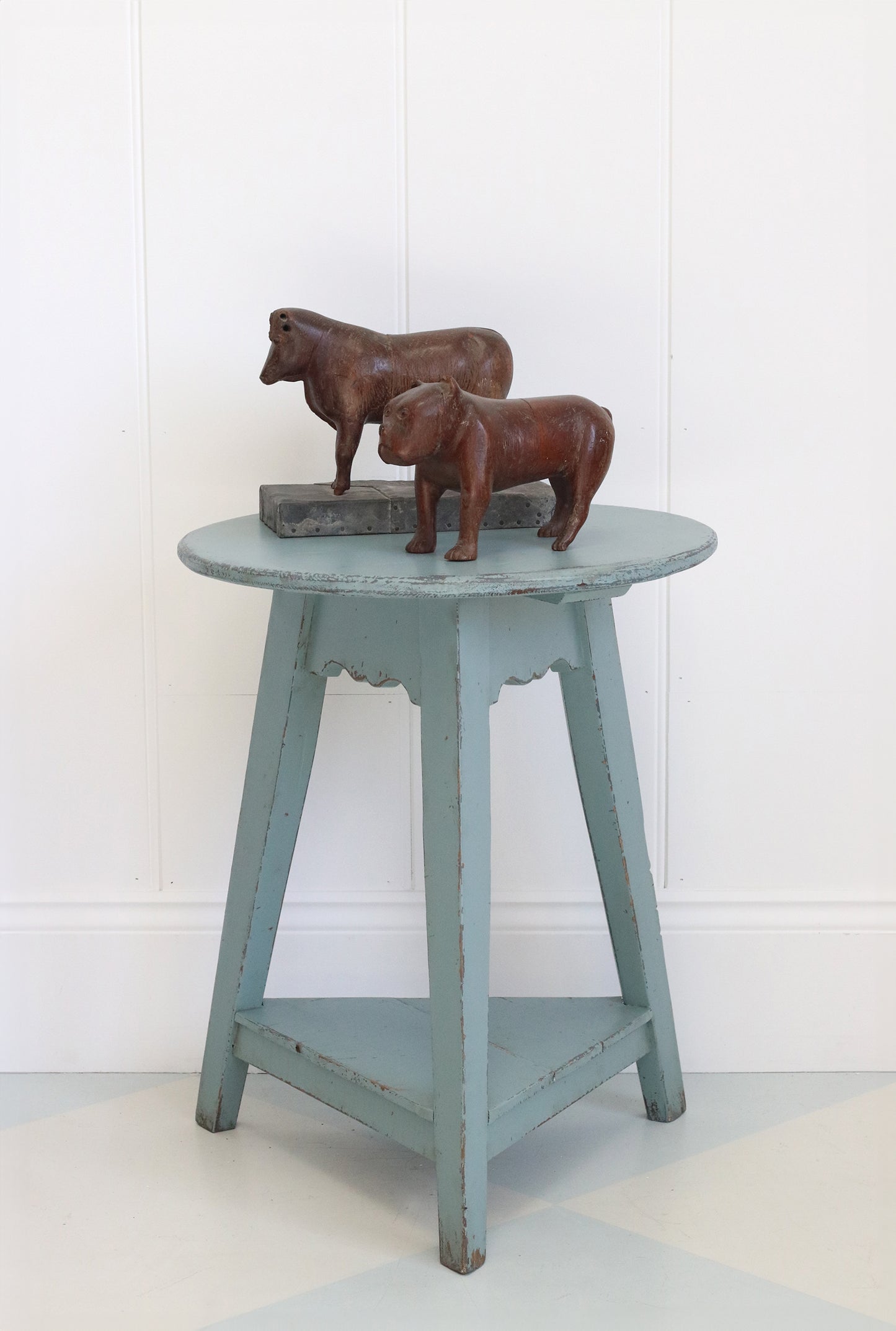 Carved Bull Sculpture