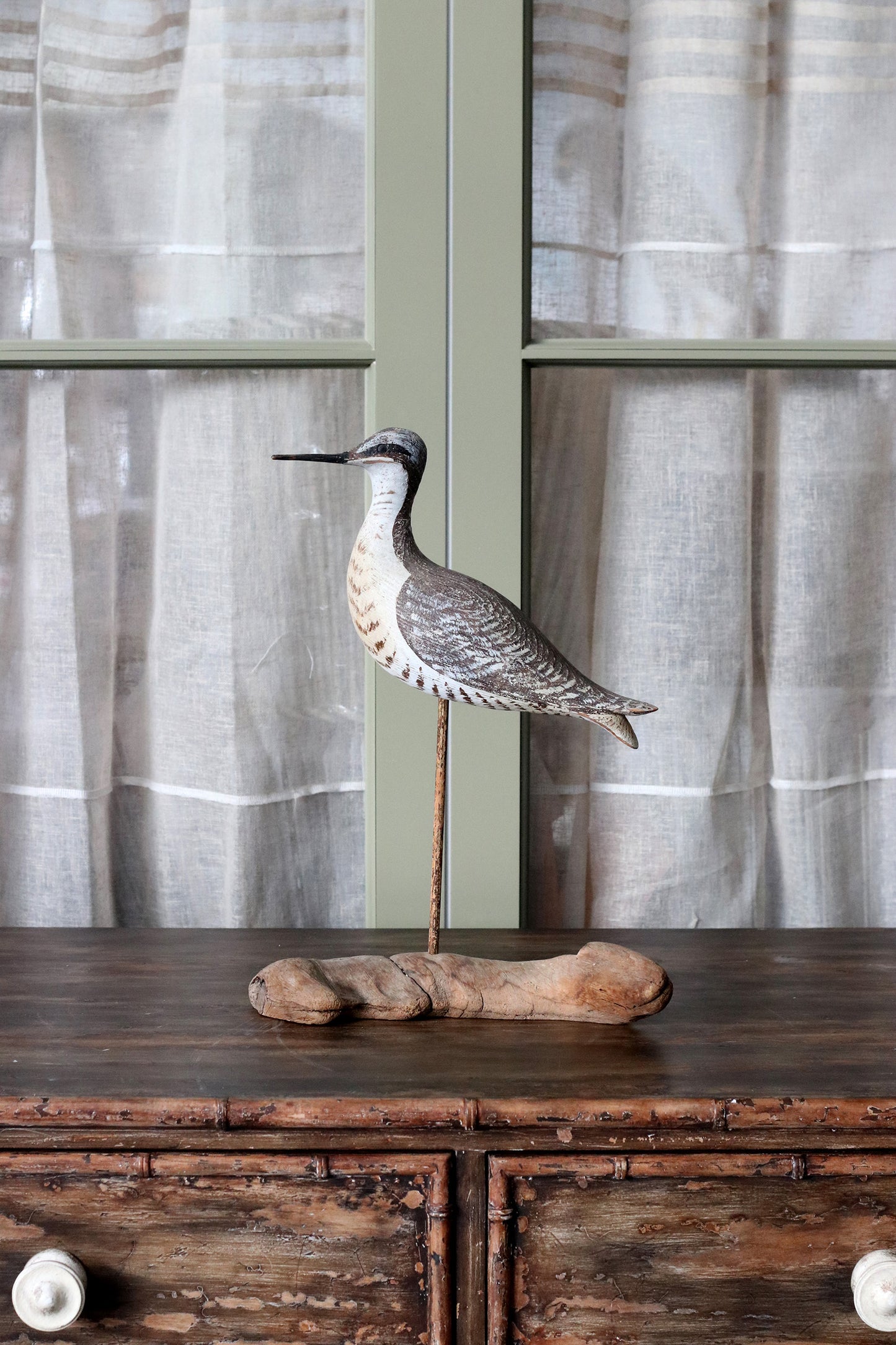 Small Carved Wooden Shorebird