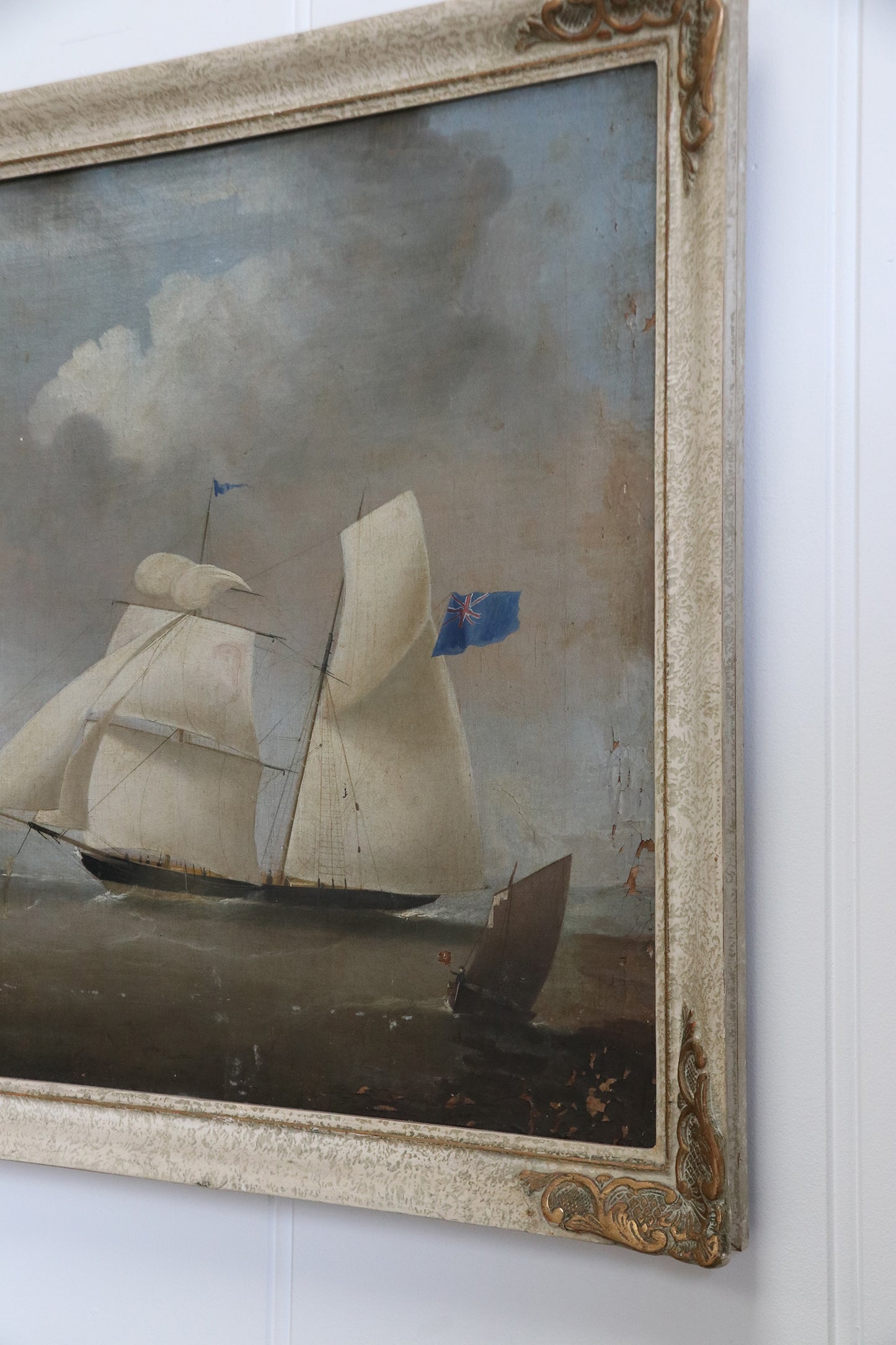 19th Century Oil Painting of Ship