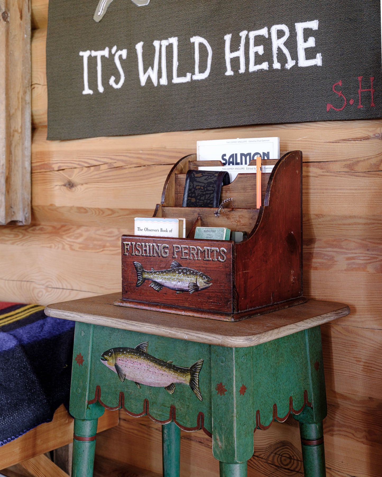 "Fishing Permits" Letter Rack