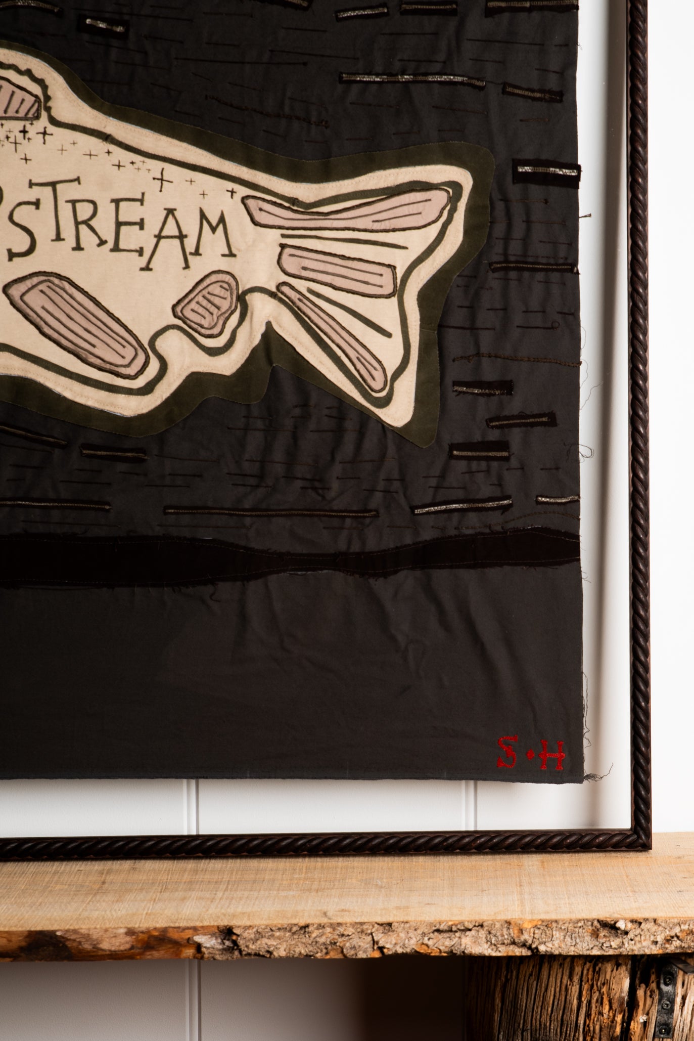 "Swim Upstream" Tapestry Flag