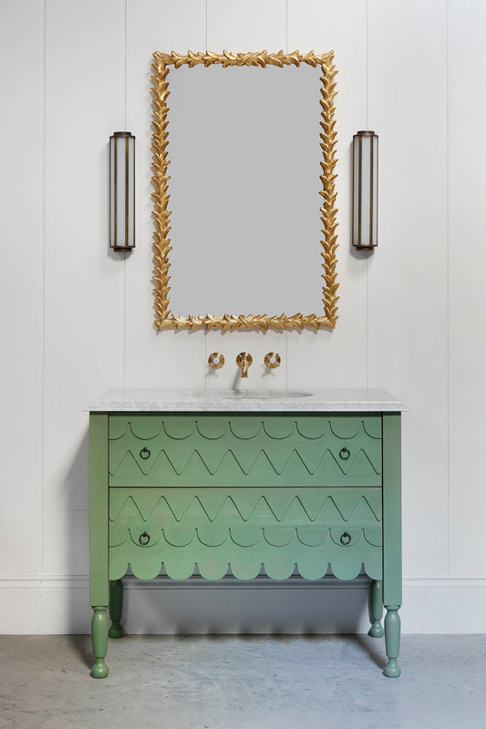 Scalloped Vanity - Green