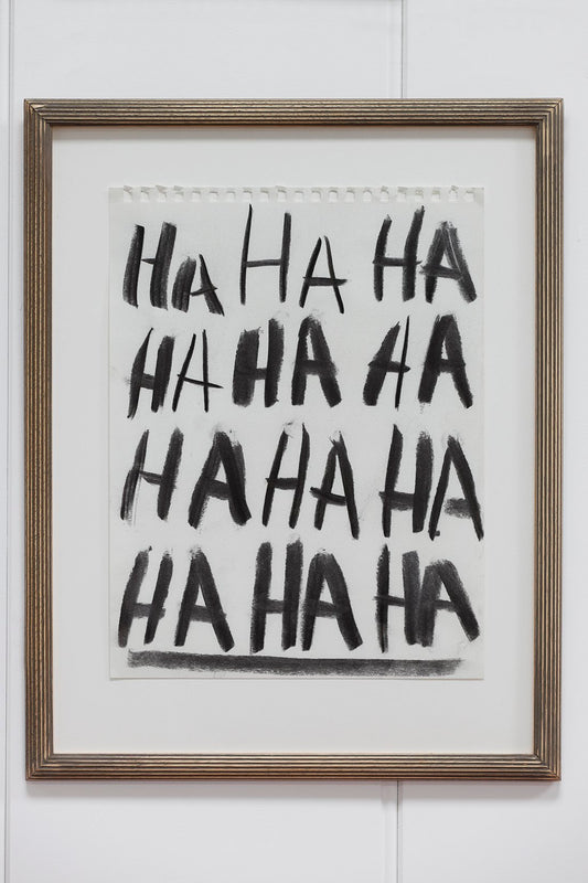"HA HA HA" Framed Charcoal Sketch