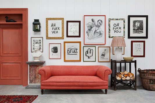 "Drug Store Sign" Framed Charcoal Sketch