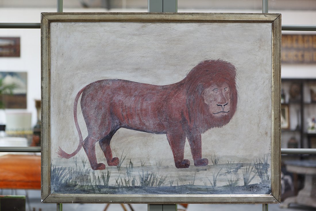 Naive Painting of a Lion