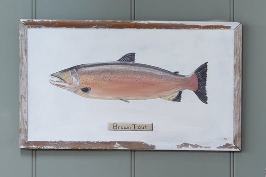 A naive painting of "Brown Trout" caught in the Highlands