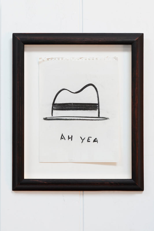 "AH YEA" Framed Charcoal Sketch