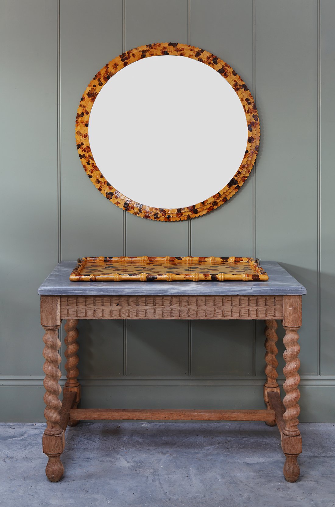 Hám Scalloped Edge Mirror - Tortoiseshell