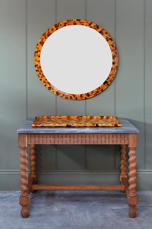 Hám Scalloped Edge Mirror - Tortoiseshell