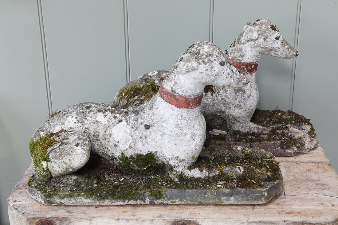 A Pair of Stone Whippets