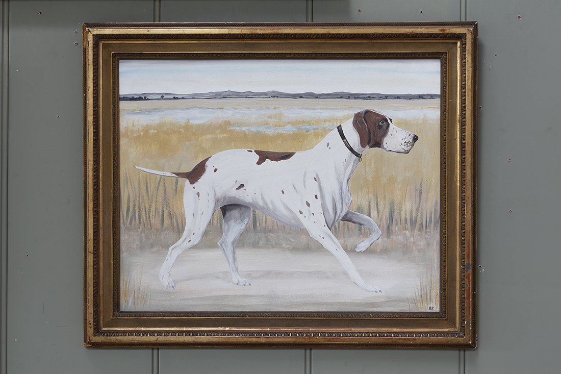 Decorative Painting of a Hound in a Scottish Landscape