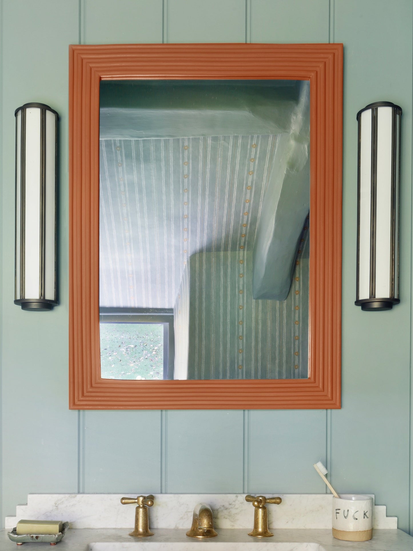 Reeded Mirror - Fox Red