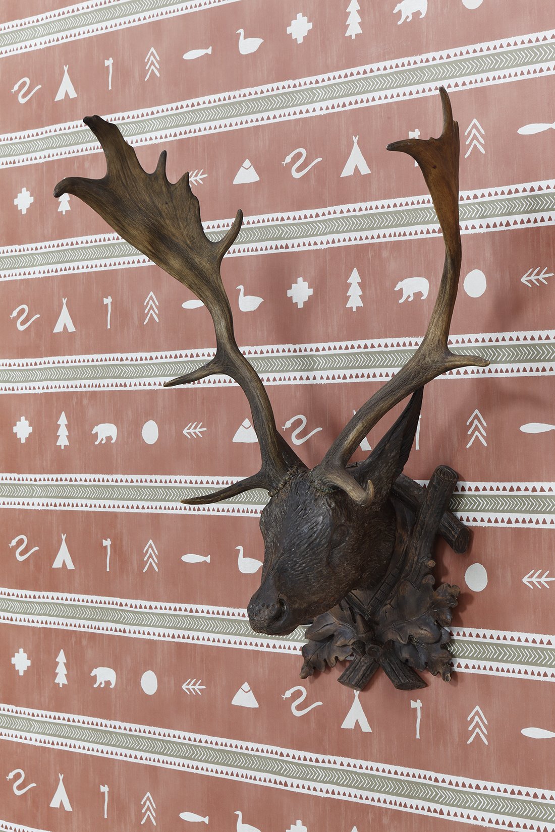 Carved Black Forest Deer Head