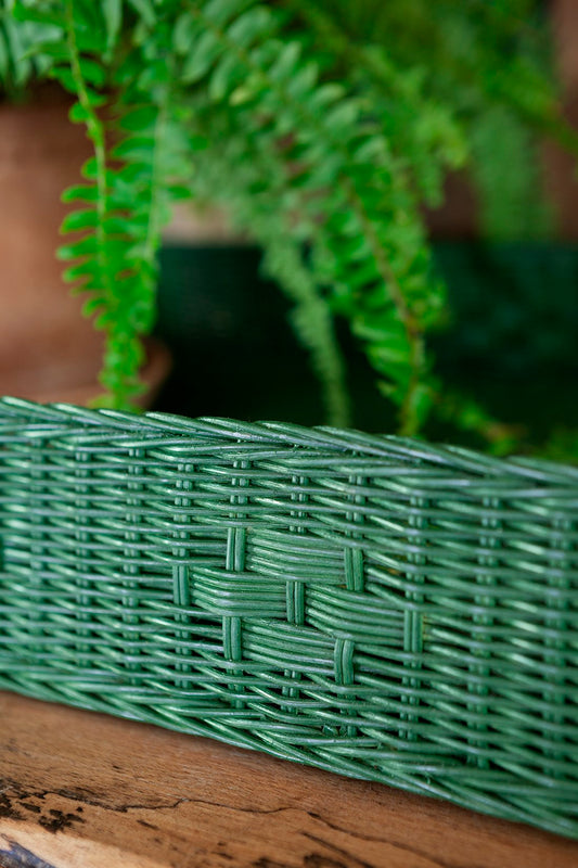 Wicker Tray Large - All Over Green