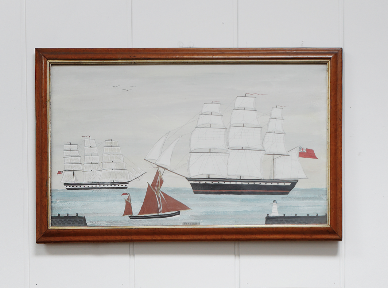 "Penzance" Folk Art Painting of Ships