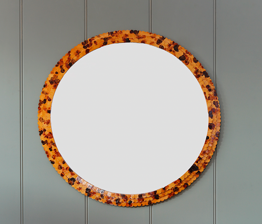 Hám Scalloped Edge Mirror - Tortoiseshell